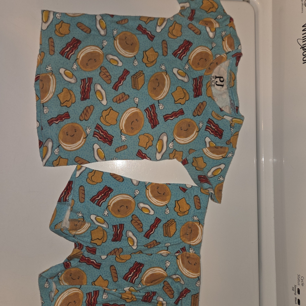 Blue Breakfast Print Pajama Set